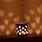 Hearts Around Candle Cup  (night)