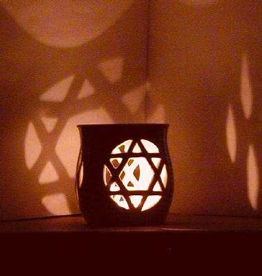 Star of David Candle Cup night